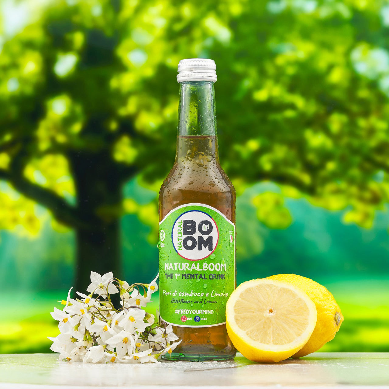 NaturalBoom in vetro – Fiori di Sambuco e Limone - 12 Bottiglie